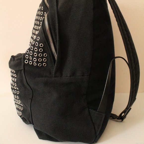 Versus Versace Lion Head Stud Canvas Backpack - Picture 4 of 16